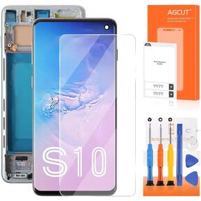 INCELL for Samsung Galaxy S10 Screen Replacement for Samsung Galaxy S10 LCD SM-G973F LCD Display G973 SM-G973U LCD Digitizer Touch Assembly with Frame (No,Fingerprint)