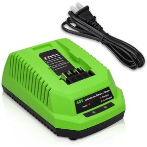 Replacement Fast Charger Replace for Greenworks 40V Battery Charger Lithium Ion 29482 29462 29472 2901319 2938302 BAF702 L-300 BAF704 Battery Charger Compatible with Greenworks 40V G-MAX Power Tools