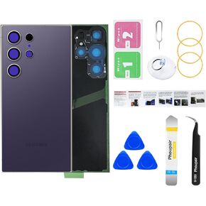 Back Glass Replacement for Samsung Galaxy S24 Ultra with Professional Repair Tool Kit (Titanium Gray)