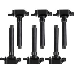 Yikesai Ignition Coil Pack and Spark Plug Compatible with 3.5L V6-2007-2020 Nissan Maxima, Murano, Altima, Pathfinder, Quest, Infiniti Q50, QX60, FX35 - Replaces UF550, Set of 6