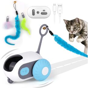 Mity rain Remote Control Cat Toy, Smart Cat Toy Car, rc Interactive Cat Toy Self Play, Automatic Moving Cat Toy for Indoor Cats, Boredom Busters for Cats Fun Cat Toy