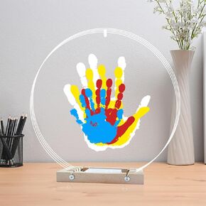 Bixinyo Family Handprint Kit with Light, Baby Handprint and Footprint Kit, DIY Craft Keepsake, Family Gifts for New Parents, Adoption, Baby Shower New Mom Gifts for Boys & Girls (Heart)