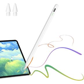 XLX Stylus Pen for iPad (2018-2024) Apple Pencil with Palm Rejection & Tilt Sensitivity Stylus Pencil for iPad 10/9/8/7/6th Gen,iPad Mini 6/5th Gen,iPad Air 5/4/3th,iPad Pro 11/12.9"- White