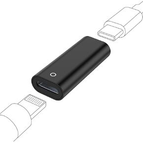 USB-C Pencil Charger Adapter for Apple Pencil 1st Generation, USB C to for Lightning Pencil Charging Adapter Type C Bluetooth Pair Connector Only for iPad 10th Gen (Black)
