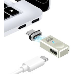 240W Magnetic USB C Adapter Straight, Side Port 40Gbps USB C Magnetic Adapter 24 Pins with 8K 60Hz for Thunderbolt 3/4, MacBook Pro/Air, Swtich and More Type C Devices