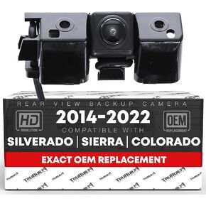 Rear View Backup Camera - Compatible with 2014-2015 Chevrolet Silverado, 17-21 Colorado; 14-16 GMC Sierra, 15-22 Canyon - Reverse Park Assist Camera Replacement - OEM 23306741, 590-082