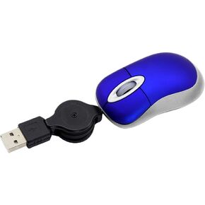 Mini Wired USB Mouse, Tiny Small Lightweight Corded Travel Mice with Retractable Cable,Plug & Play 1600 DPI for Children PC,Computer,Laptop,Desktop,Windows(Silver)