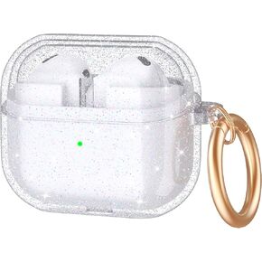 AIRSPO Galaxy Buds Pro 3 Case, Clear Soft TPU Protective Galaxy Buds 3 Case Cover Compatible with Samsung Galaxy Buds Pro 3 with Keychain, Neon Hot Pink