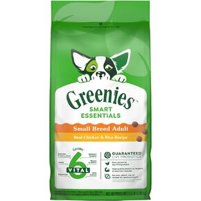 Greenies Smart Essentials طعام الكلاب الجاف عالي البروتين من السلالات الصغيرة، وصفة الدجاج والأرز الحقيقي، 5.5 رطل.