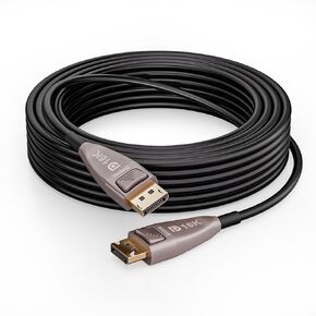 DisplayPort 16K Fiber Optic Cable, DisplayPort 2.0 2.1 kable support 80Gbps, 16K@60Hz, 8K@120Hz, 4K@240Hz 165Hz 144Hz, 2K@360Hz, Gaming Monitor Cord (DP16K-15m)