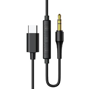 SNANSHI Aux Cord with Mic - Aux to USB C with Mic Compatible with Beats Headphones Studio 3 Solo 3 Pro Detox Mixr Executive Pill with Inline mic and Controls - 4FT