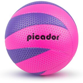 الكرة الطائرة PP PICADOR الحجم الرسمي 5، كرات الطائرة ذات الملمس الناعم من البولي يوريثان للمبتدئين من الشباب، كرة الطائرة الشاطئية الداخلية والخارجية، رياضة التدريب (الأصفر الساطع والأزرق)