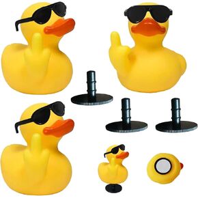 3 Pcs Rubber Ducks, 2.17" The Finger Rubber Duck, Ducks Funny Rubber Cute Small Rubber Ducks Car Accessories for Car Dashboard Decorations (A-6Pcs)