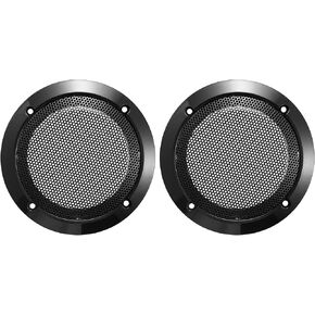 X AUTOHAUX 2pcs 3.5 Inch Car Metal Audio Speaker Grill Cover Mesh Woofer Horn Guard Decorative Circle Grille Protector Black