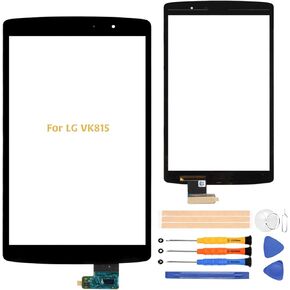 A-Mind for LG G PAD VK815 VK-815 X 8.3inch Touch Screen Replacement, Front Glass Panel Only(Not Include LCD), with Screen Protector+Tool Kits(Black)