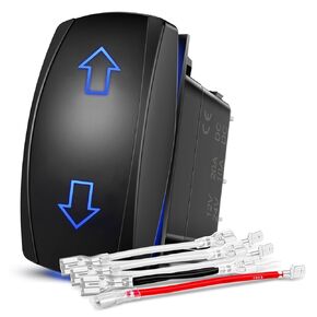 Nilight Roof Light Bar Rocker Switch Led Light Bar Switch 5Pin Laser On Off SPST switches 20A/12V 10A/24V Switch Blue with Jumper Wires Set for Cars Trucks RVs,2 Years Warranty