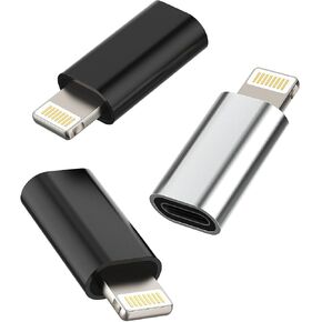 3Pack,USB C Female to Compatible with Lightning Male Adapter type c power charger plug charging cable connector for apple Compatible for iPhone 12 11Pro Max mini X/XR/XS/8/7Plus for Ipad Air converter
