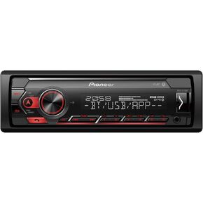Pioneer MVH-S320BT 1-DIN Receiver with Bluetooth, Red Illumination, USB, Spotify, Pioneer Smart Sync App and Compatible with Android Devices.