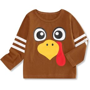 Toddler Boys Halloween Long Sleeve Pumpkin Toddler boy Halloween Shirt Happy Halloween T-Shirt