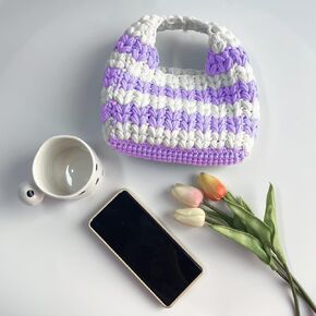 Kitcroet Crochet Kit for Beginners Crochet Bag Kit for Adults with Step by Step Video Tutorials DIY Crochet Starter Knitting Supplies, Hangbag