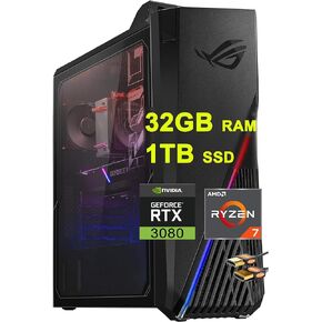 ASUS ROG Strix GA15 Gaming Desktop Computer AMD Octa-Core Ryzen 7 5800X 64GB RAM 2TB SSD GeForce RTX 3080 10GB Graphic Aura Sync RGB Win11 Black + HDMI Cable