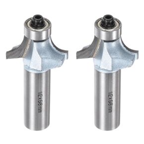 HARFINGTON Roundover Router Bit 1/4 Shank 7/16" Radius Tungsten Steel Tipped Edge Rounding Over Bit with Bearing Guide, Woodworking Milling Tool, Light Blue