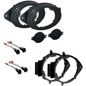 2 Pair 6" 6.5" 6.75" (or 6x9 Front) Car Speaker + Tweeter Install Mount Bracket Plates with Wire Connectors- Made for Some Chevrolet GMC GM: 2015-2024 Silverado, Sierra, Tahoe, Suburban, Yukon Etc in Kuwait