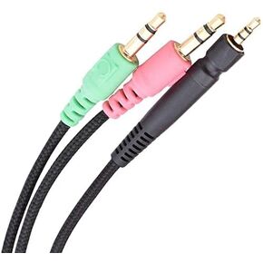 GSP 600 Replacement UNP PC Cable Nylon Braided Audio Aux Cord Compatible with Game Zero, Game ONE, GSP500 GSP600, GSP 670, GSP350, PC 37X PC 373D Gaming Headset, Black, 6.6FT