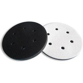 5 Pack 6 Inch (150mm) 6 Hole Soft Interface Pad Hook and Loop, Soft Foam Disc Protecting Sanding Disc for Polishing and Buffing