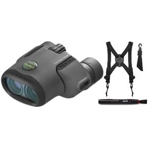 Pentax Papilio II 6.5 x 21 Porro Prism Binoculars Bundle with Harness and Lens Cleaning Pen (3 Items)