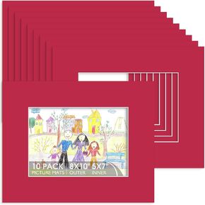 10 Pack 8x10 Basque Green Mattes for 5x7 Pictures | Picture Frame Mats with Core Bevel Cut 4.5x6.5 Opening for 5x7 Pictures, Acid Free Photo Matting for Artwork in Saudi Arabia