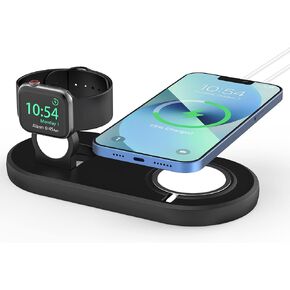 SOKUSIN Stand for Apple Watch iPhone - 2 in 1 Mag Safe Charger Holder, Folding Charging Station Dock Compatible with All iWatch Series and iPhone 15 14 13 12/AirPods Magnetic Case