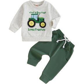 Toddler Infant Boy Clothes Fall Winter Outfits Sweatshirt Pullover Top Long Jogger Pants 9M 12M 18M 24M Set