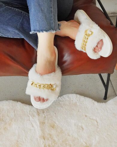 Slippers for Women, House Slippers for Woman, Fuzzy Slippers Women, Memory Foam Slippers for Women, Open Toe Slip On Bedroom Shoes in Saudi Arabia