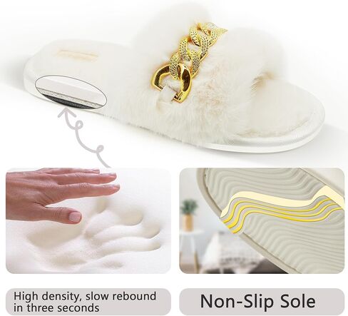 Slippers for Women, House Slippers for Woman, Fuzzy Slippers Women, Memory Foam Slippers for Women, Open Toe Slip On Bedroom Shoes in Saudi Arabia
