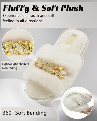 Slippers for Women, House Slippers for Woman, Fuzzy Slippers Women, Memory Foam Slippers for Women, Open Toe Slip On Bedroom Shoes in Saudi Arabia