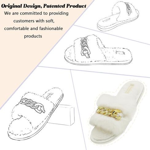 Slippers for Women, House Slippers for Woman, Fuzzy Slippers Women, Memory Foam Slippers for Women, Open Toe Slip On Bedroom Shoes in Saudi Arabia