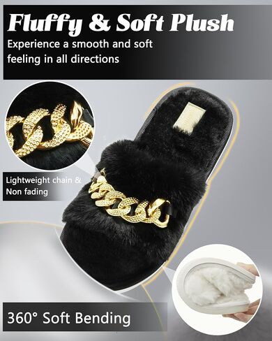 Slippers for Women, House Slippers for Woman, Fuzzy Slippers Women, Memory Foam Slippers for Women, Open Toe Slip On Bedroom Shoes in Saudi Arabia