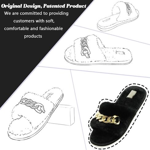Slippers for Women, House Slippers for Woman, Fuzzy Slippers Women, Memory Foam Slippers for Women, Open Toe Slip On Bedroom Shoes in Saudi Arabia