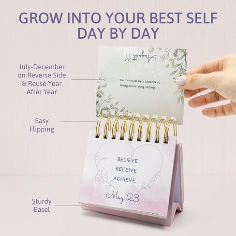 Motivational Calendar - Daily Flip Calendar with Inspirational Quotes-Inspirational Gifts for Women, Office Decor for Women Desk, Inspirational Desk Decor for Women, Desk Decorations for Women office in Kuwait