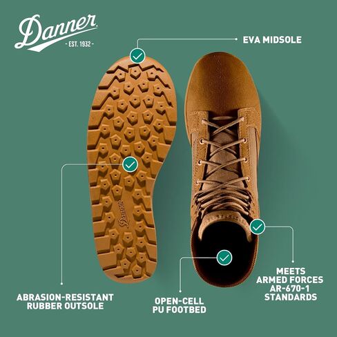 Danner Tachyon 8" Tactical Boots for Men - Ultralight Fast Drying Upper with Abrasion-Resistant Toe, Comfort Footbed, and Non Slip Traction Outsole, Black - 10 EE in Saudi Arabia