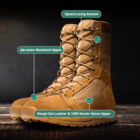 Danner Tachyon 8" Tactical Boots for Men - Ultralight Fast Drying Upper with Abrasion-Resistant Toe, Comfort Footbed, and Non Slip Traction Outsole, Black - 10 EE in Saudi Arabia