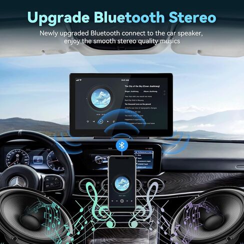 1080P Backup Camera for Car with 9" Wireless Apple Carplay & Android Auto Touch Screen, Car Audio Receivers with 4K Dash Cam, Bluetooth Handsfree Call/GPS/Mirror Link/Voice Control/G-Sensor in Kuwait
