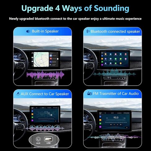 1080P Backup Camera for Car with 9" Wireless Apple Carplay & Android Auto Touch Screen, Car Audio Receivers with 4K Dash Cam, Bluetooth Handsfree Call/GPS/Mirror Link/Voice Control/G-Sensor in Kuwait