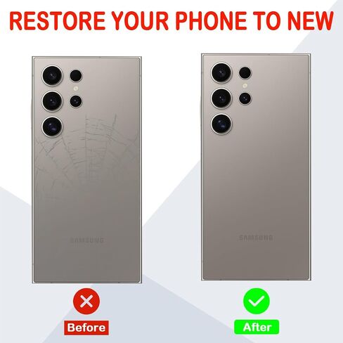 بديل الزجاج الخلفي لهاتف Samsung Galaxy S24 Ultra مع مجموعة أدوات الإصلاح الاحترافية (رمادي تيتانيوم) in Saudi Arabia