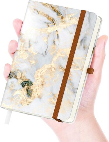 Huamxe Small Notebook, Mini Pocket Notebooks Journal A6 5.7" x 3.9", Leather Hardcover with Pen Holder, 160 Thick Papers, Cute Lined Notebook Small Notepad for Women Writing Work Travel,Pink Marble in Saudi Arabia