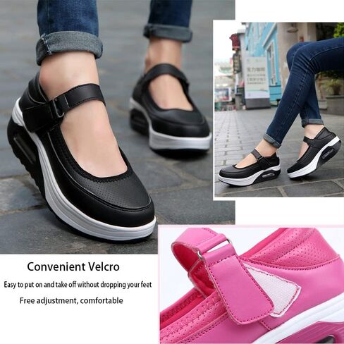 CrazySavage Womens Walking Shoe-Sock Sneakers Slip on Nursing Orthotic Heel Pain Relief Wedge Mesh Platform Air Cushion Buffer Nurse Shoe in Saudi Arabia