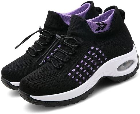 CrazySavage Womens Walking Shoe-Sock Sneakers Slip on Nursing Orthotic Heel Pain Relief Wedge Mesh Platform Air Cushion Buffer Nurse Shoe in Saudi Arabia