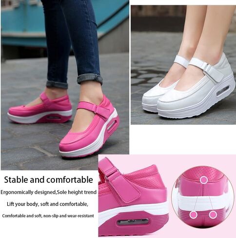 CrazySavage Womens Walking Shoe-Sock Sneakers Slip on Nursing Orthotic Heel Pain Relief Wedge Mesh Platform Air Cushion Buffer Nurse Shoe in Saudi Arabia