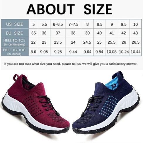 CrazySavage Womens Walking Shoe-Sock Sneakers Slip on Nursing Orthotic Heel Pain Relief Wedge Mesh Platform Air Cushion Buffer Nurse Shoe in Saudi Arabia